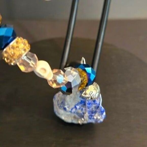 Egyptian Beaded Sun Catcher with Charms and Lapis Lazuli - Picture 3 of 10